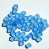 50 8mm Diagonal Hole Matte Light Sapphire Cube Beads